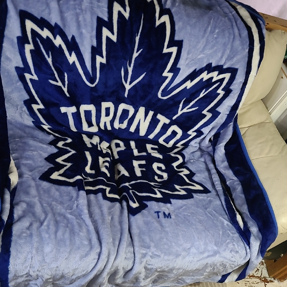 Plush Throw Blanket - Blue and White